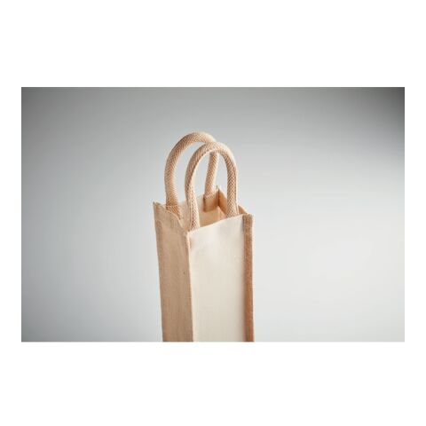 Flaschen-Geschenktasche Jute beige | ohne Werbeanbringung | Nicht verfügbar | Nicht verfügbar | Nicht verfügbar