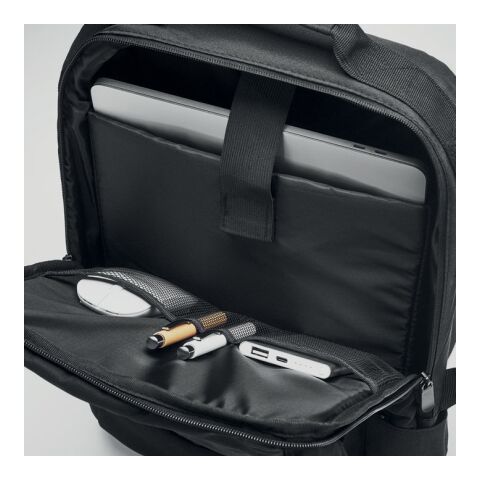 Laptop Rucksack 300D RPET &quot;Singapore&quot; schwarz | ohne Werbeanbringung | Nicht verfügbar | Nicht verfügbar | Nicht verfügbar