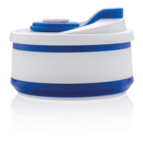 faltbarer Silikon-Becher mit Deckel blau | ohne Werbeanbringung | Nicht verfügbar | Nicht verfügbar