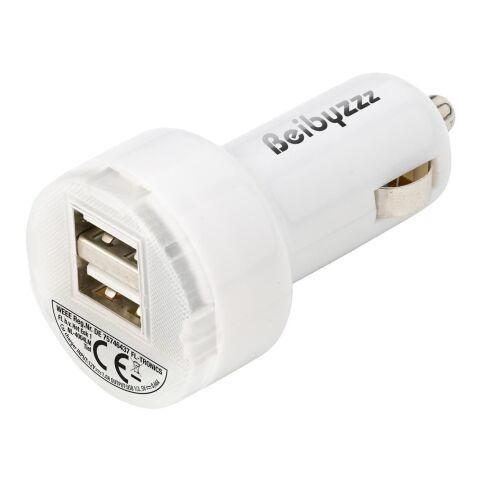 USB-KFZ Ladestecker 'Duo' aus Kunststoff Kobaltblau | ohne Werbeanbringung | Nicht verfügbar | Nicht verfügbar