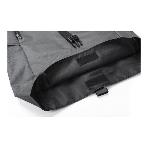 RPET-Polyester (600D) Rucksack mit Rollverschluss Evie Schwarz | ohne Werbeanbringung | Nicht verfügbar | Nicht verfügbar