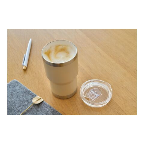 Recycelter Edelstahl-Reisebecher (350 ml) Ayen beige