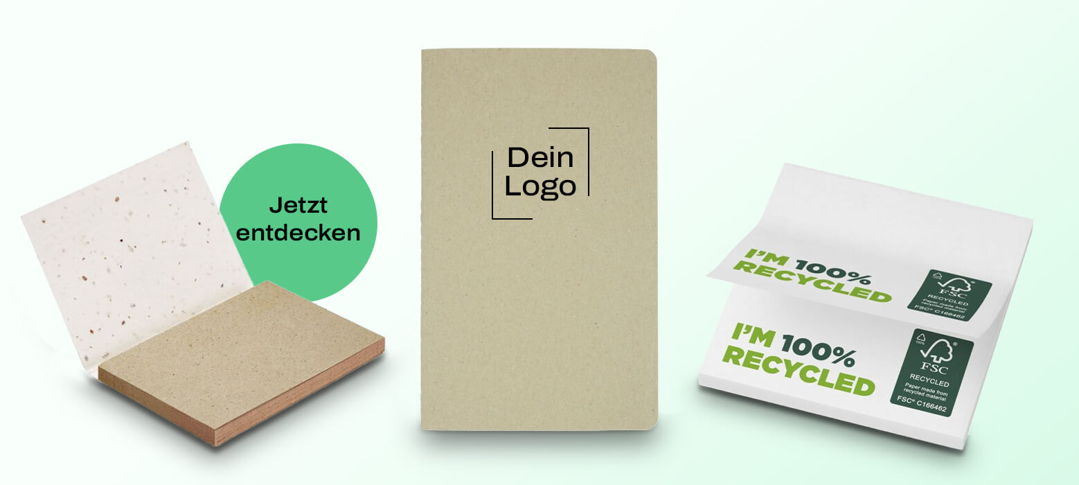 Nachhaltige Büroutensilien bedrucken