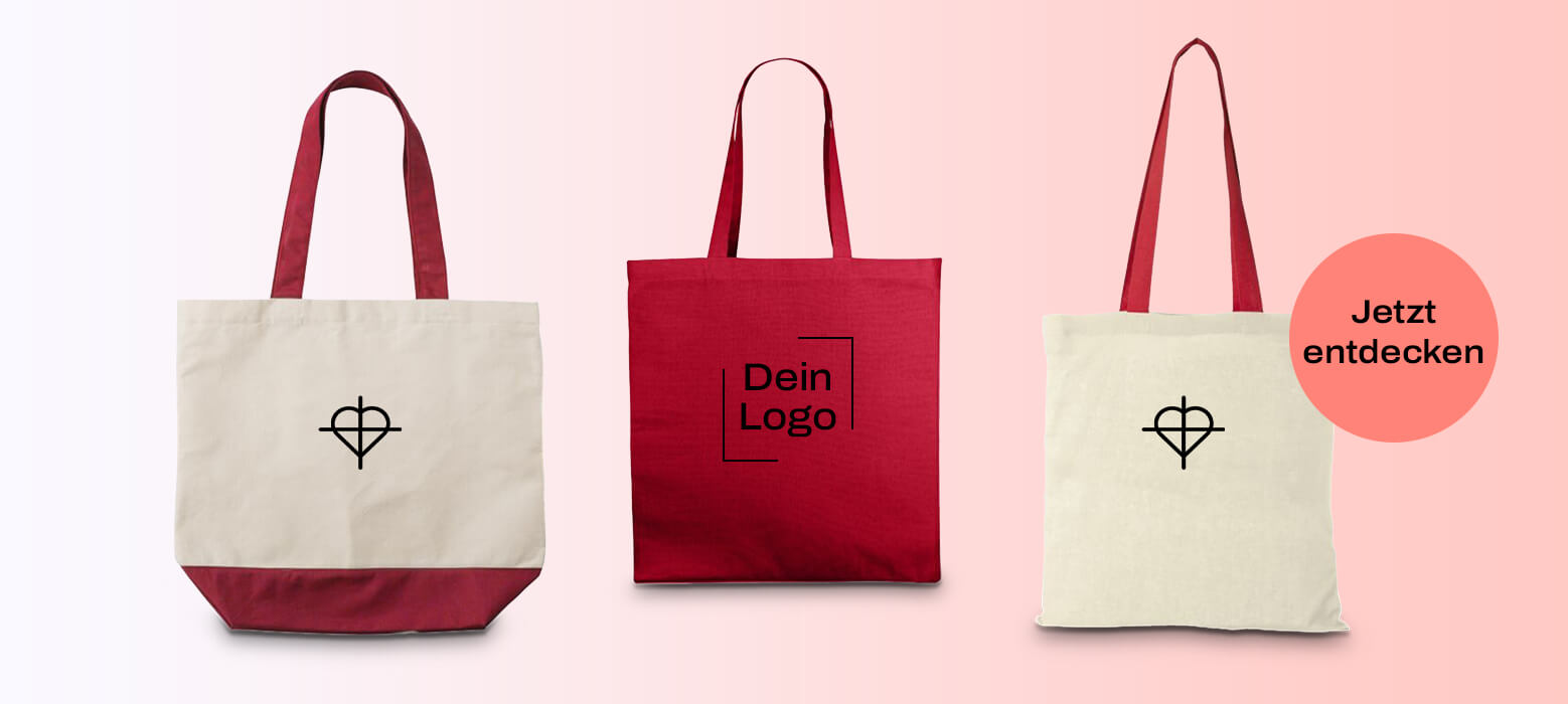 Rote Baumwolltaschen