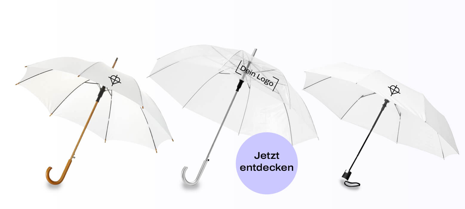 Weisse Regenschirme